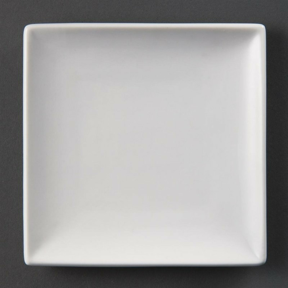 Assiettes carrées blanches 140(l) mm lot de 12 olympia