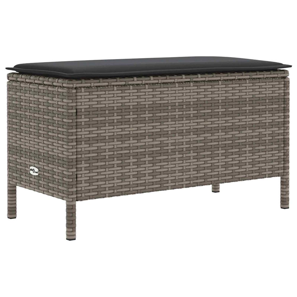 Pouf de jardin gris et gris foncé 80 x 38 x 45 cm rotin pe