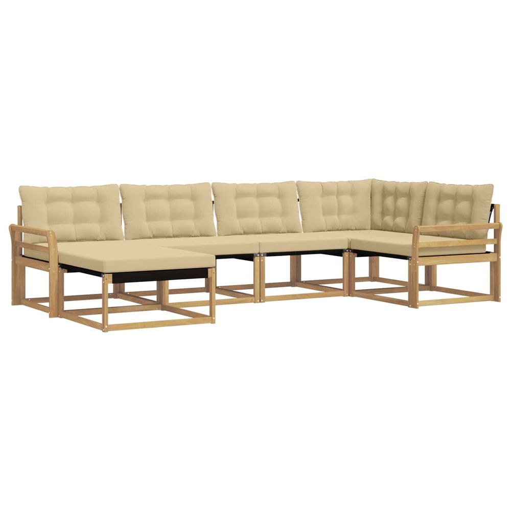 Ensemble de canapés d'extérieur 6 pc blanc et beige