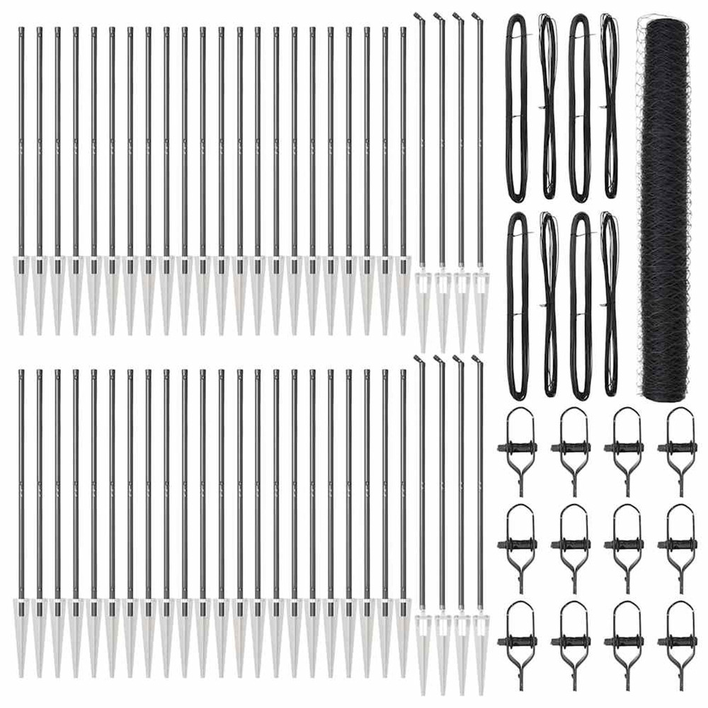 Poteau de clôture. Gris 100 x 1,2 m (treillis de 36 mm)