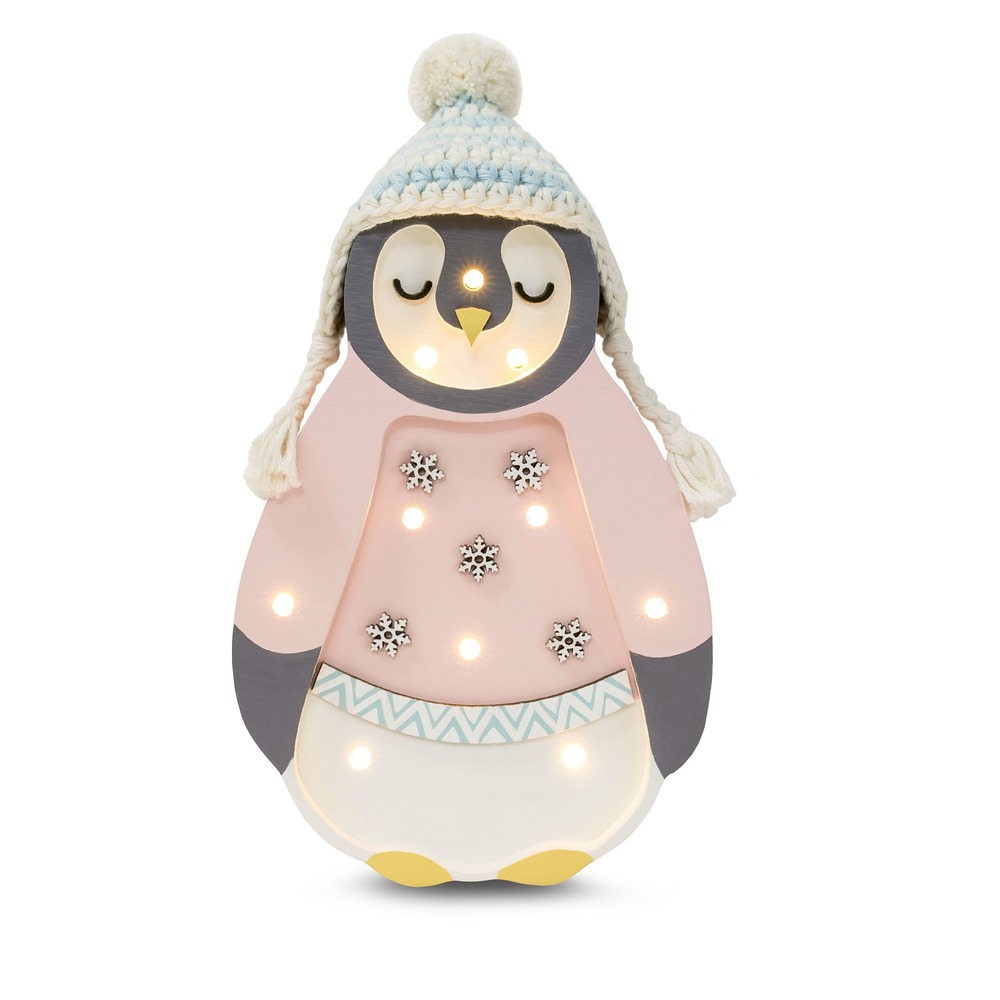 Lampe veilleuse pingouin rose