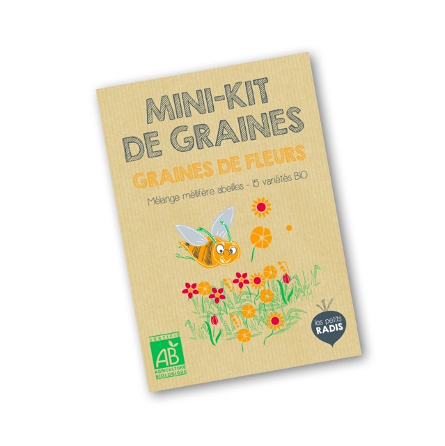 Mini kit de graines bio de mélange de fleurs mellifères
