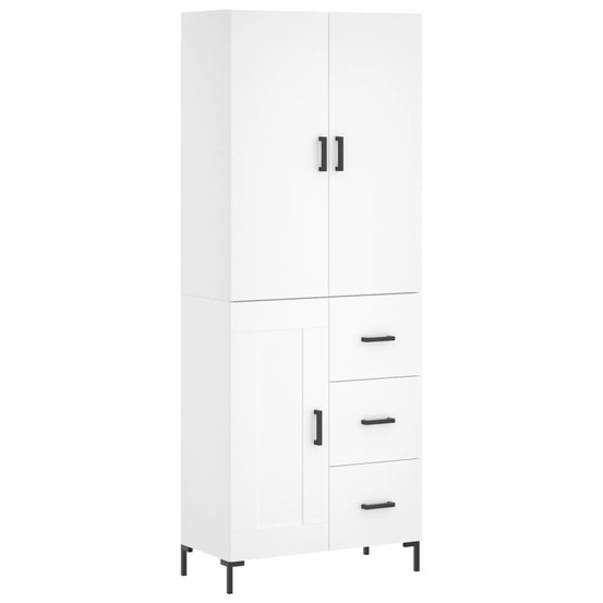 Buffet bahut commode armoire meuble de rangement organisateur cuisine salle de séjour salon haut 69,5 x 34 x 180 cm bois d'in