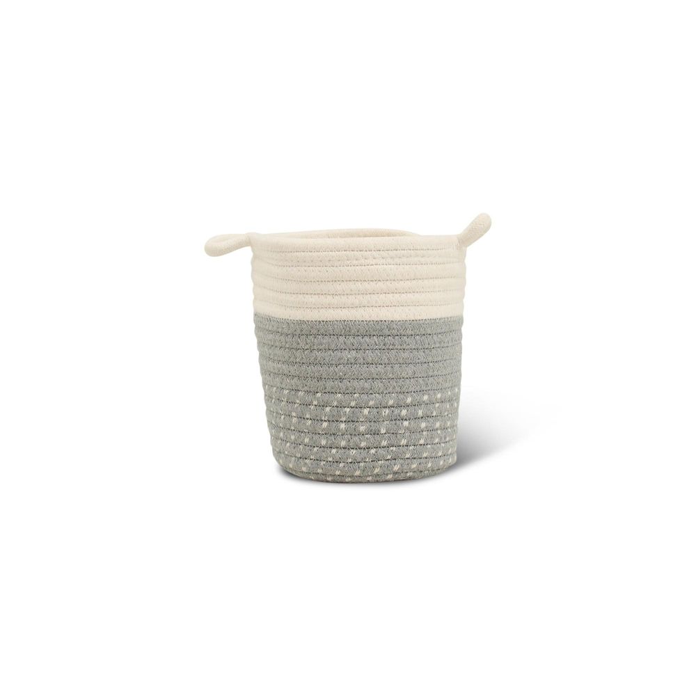 Cache-pot panier gris - d.14cm