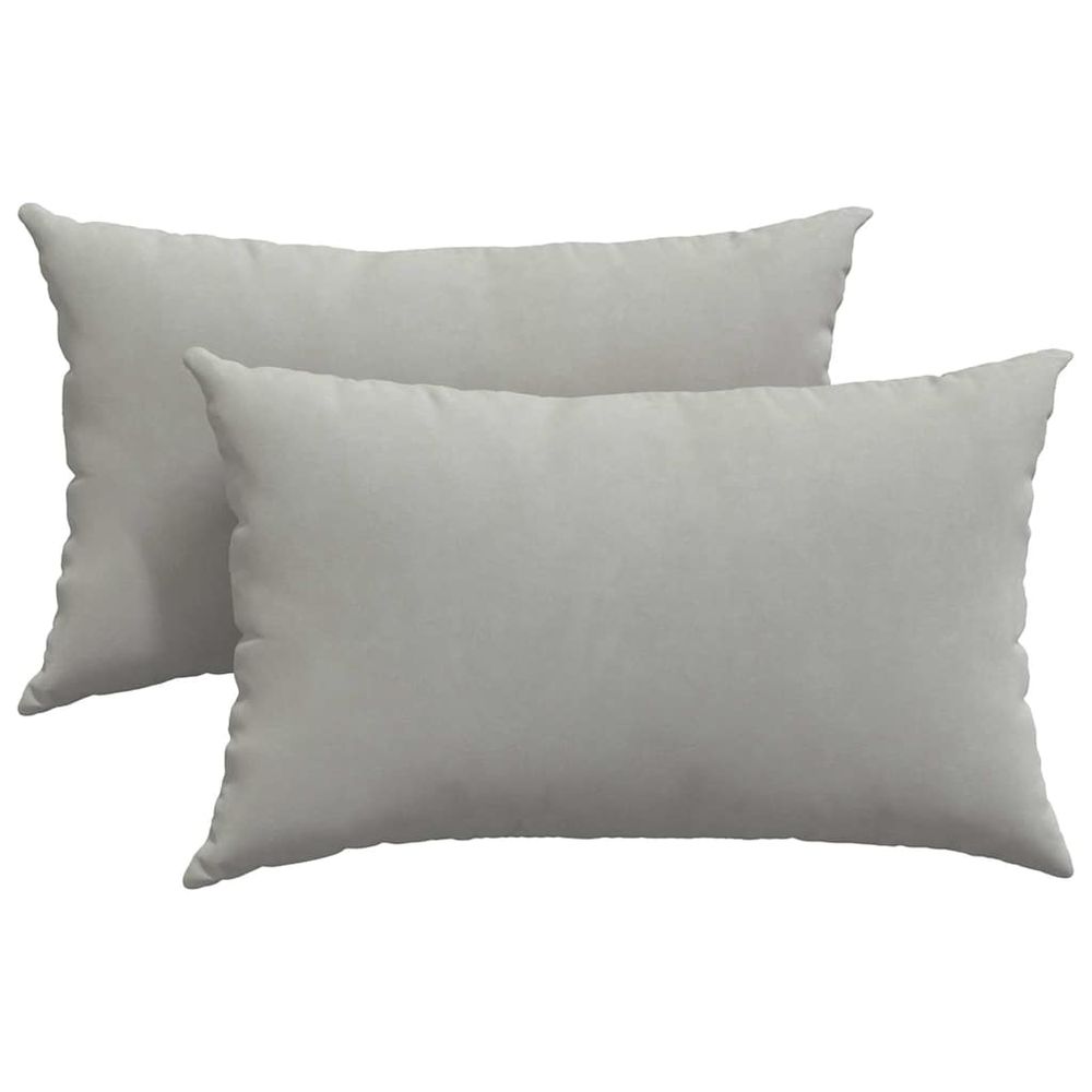 Coussins de canapé 2 pc tissu gris clair 50 x 30 cm