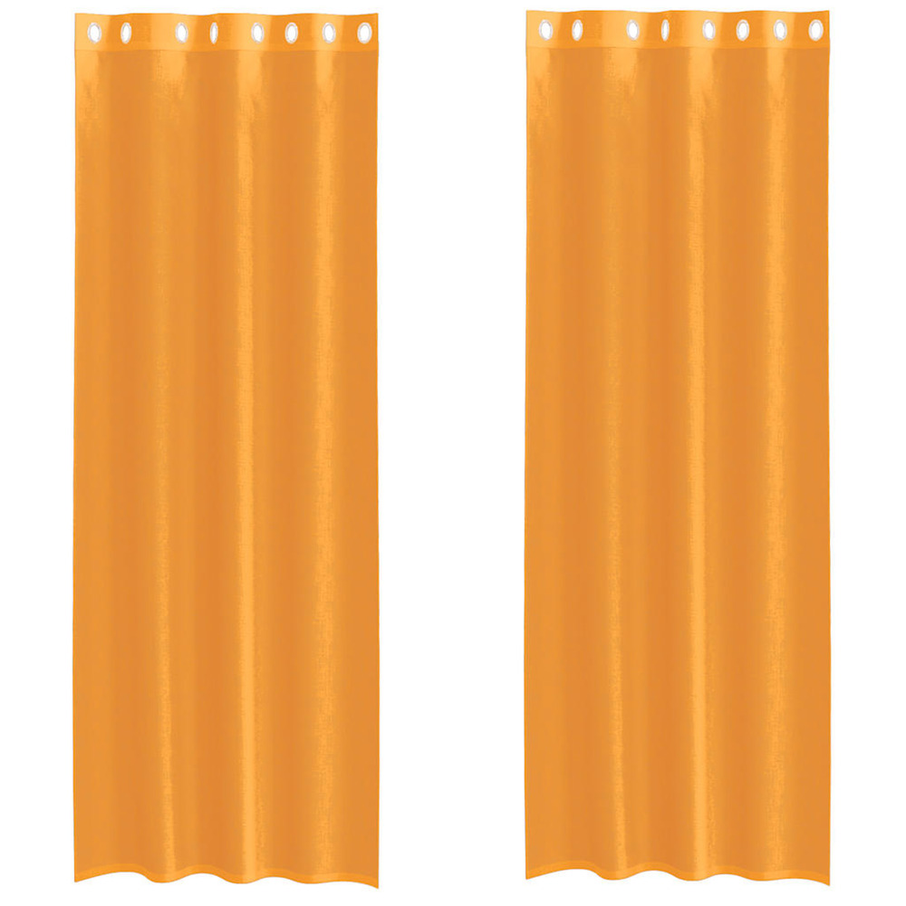Rideaux en voile avec œillets 2 pcs orange 140x300 cm