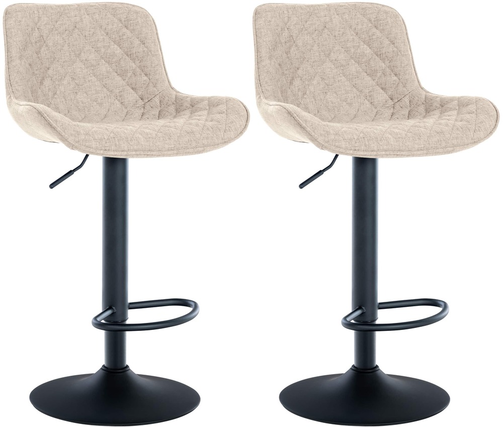 Lot de 2 tabourets de bar minosa tissu