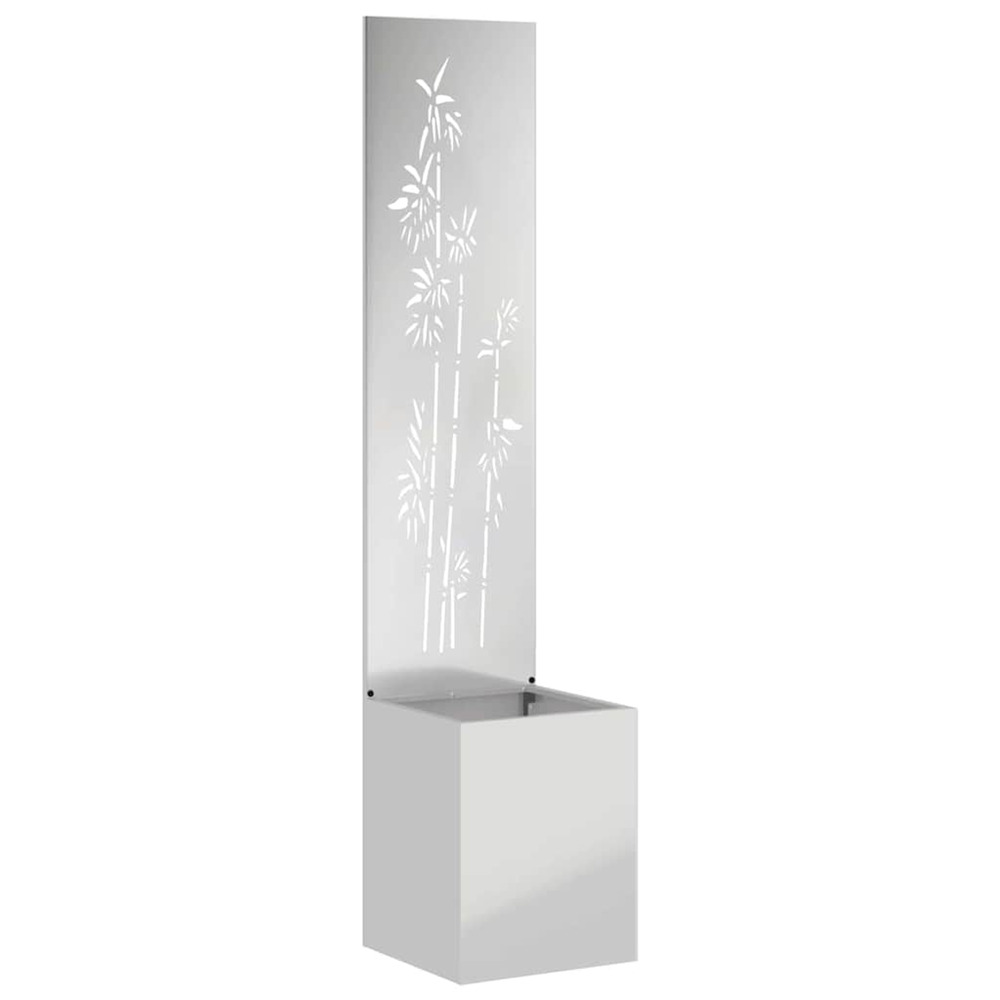 Écran de confidentialité de jardin floral argenté 32 x 140 cm