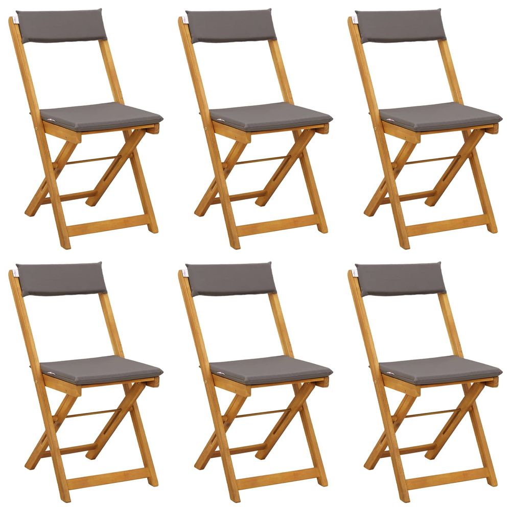 Chaises de bistrot d'extérieur 6 pc gris foncé