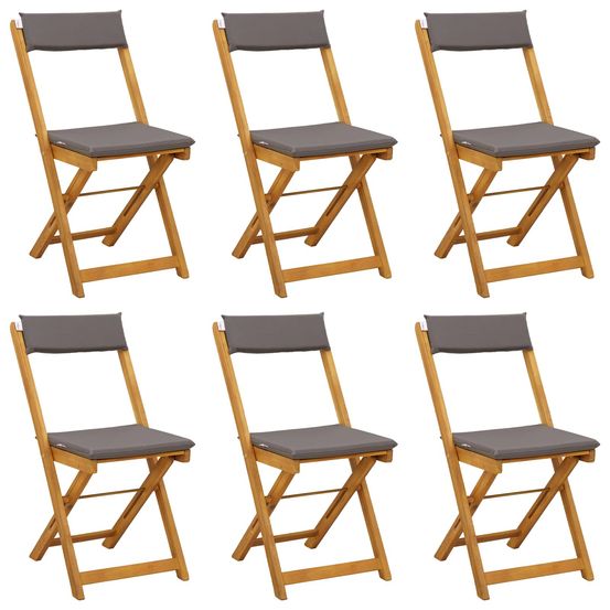 Chaises de bistrot d'extérieur 6 pc gris foncé