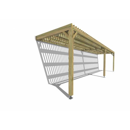 Pergola bois • 10m x 2m • adossée • sens largeur • lattage bois • livraison comprise