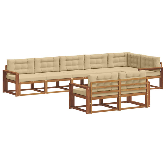 Ensemble de canapés d'extérieur 8 pcs naturel et beige