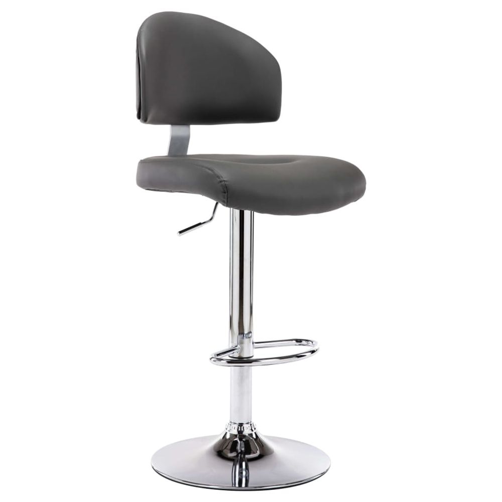 Tabouret de bar gris similicuir