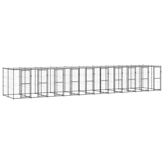 Chenil extérieur acier avec toit 24,2 m²