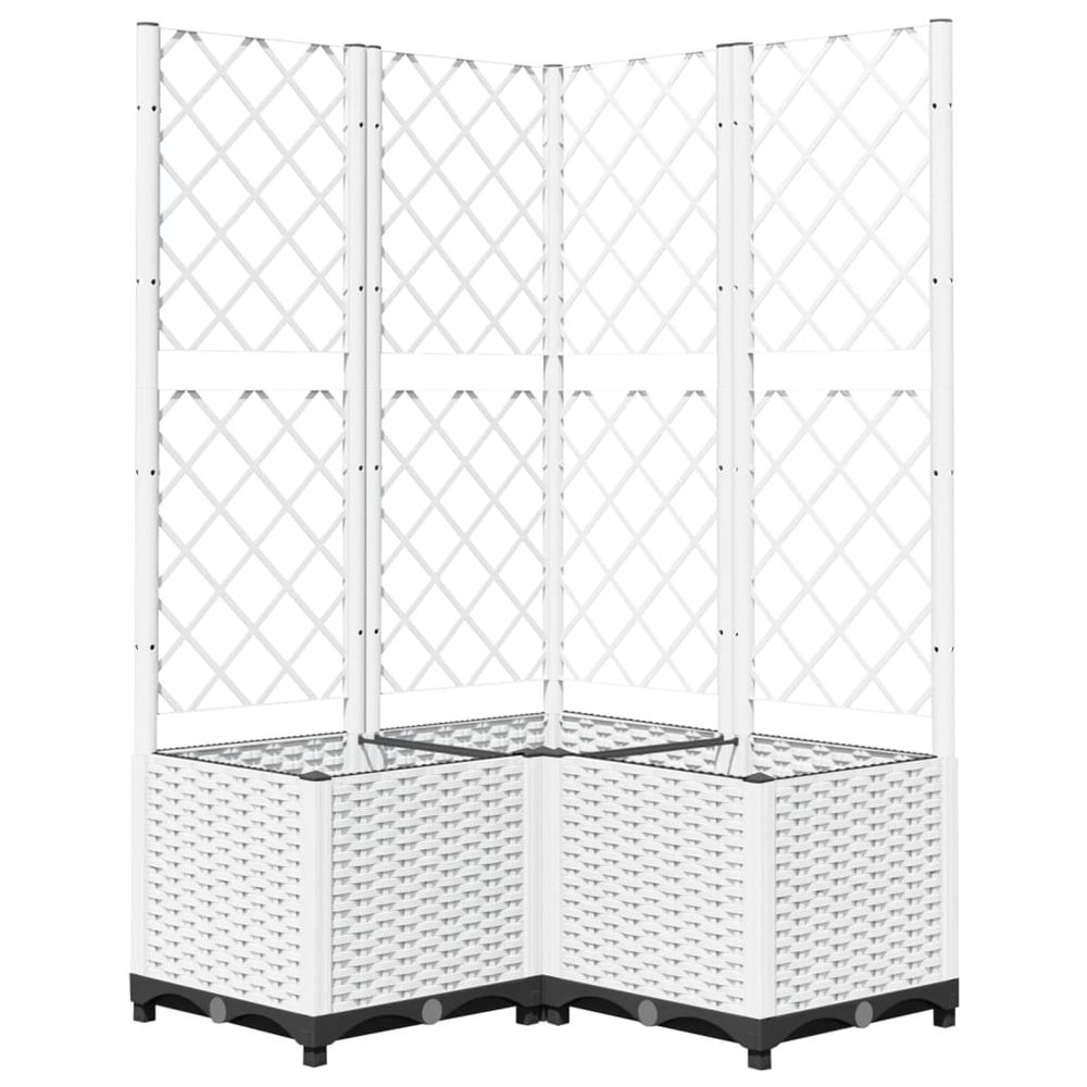 Cache-pot de jardin blanc 80 x 80 x 136 cm