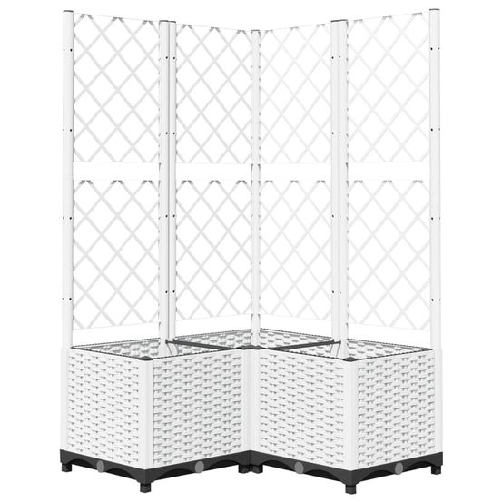 Cache-pot de jardin blanc 80 x 80 x 136 cm