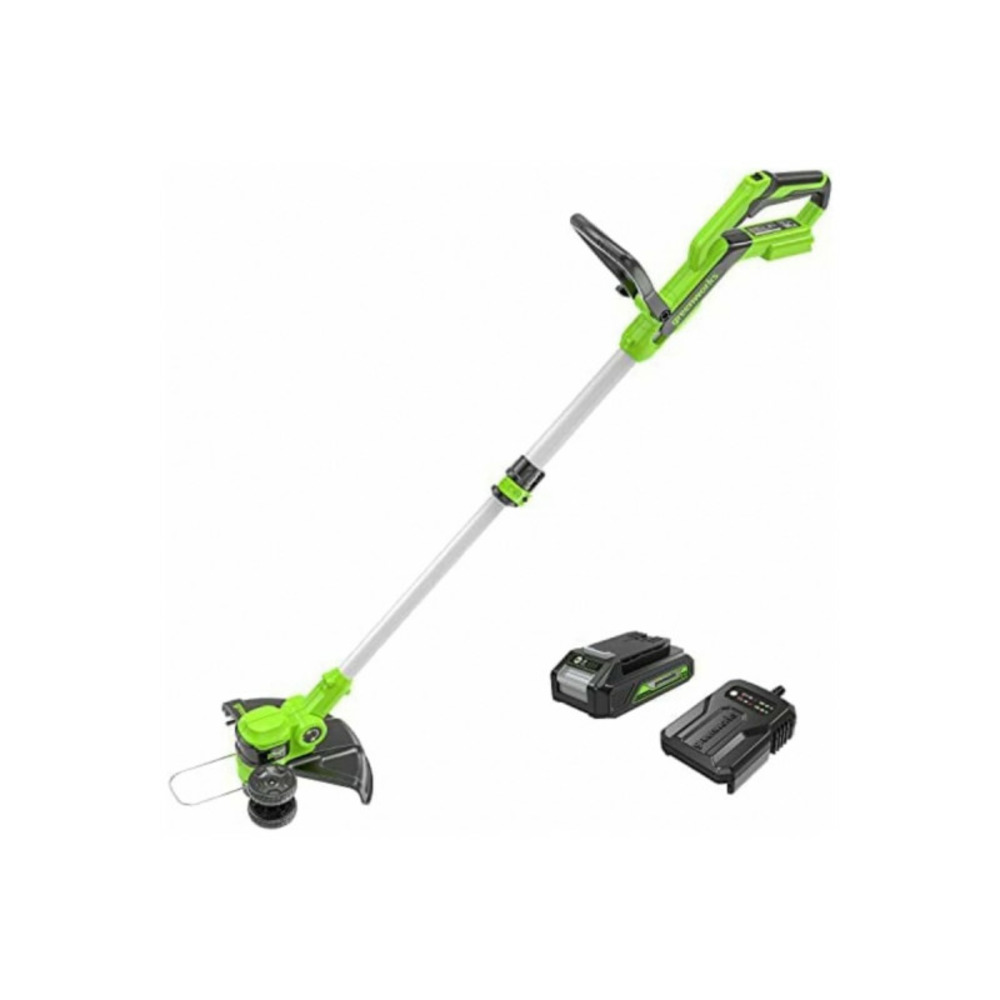 Coupe-bordures sans fil 30cm 24v greenworks - batterie 2,0ah - chargeur - g24lt30k2
