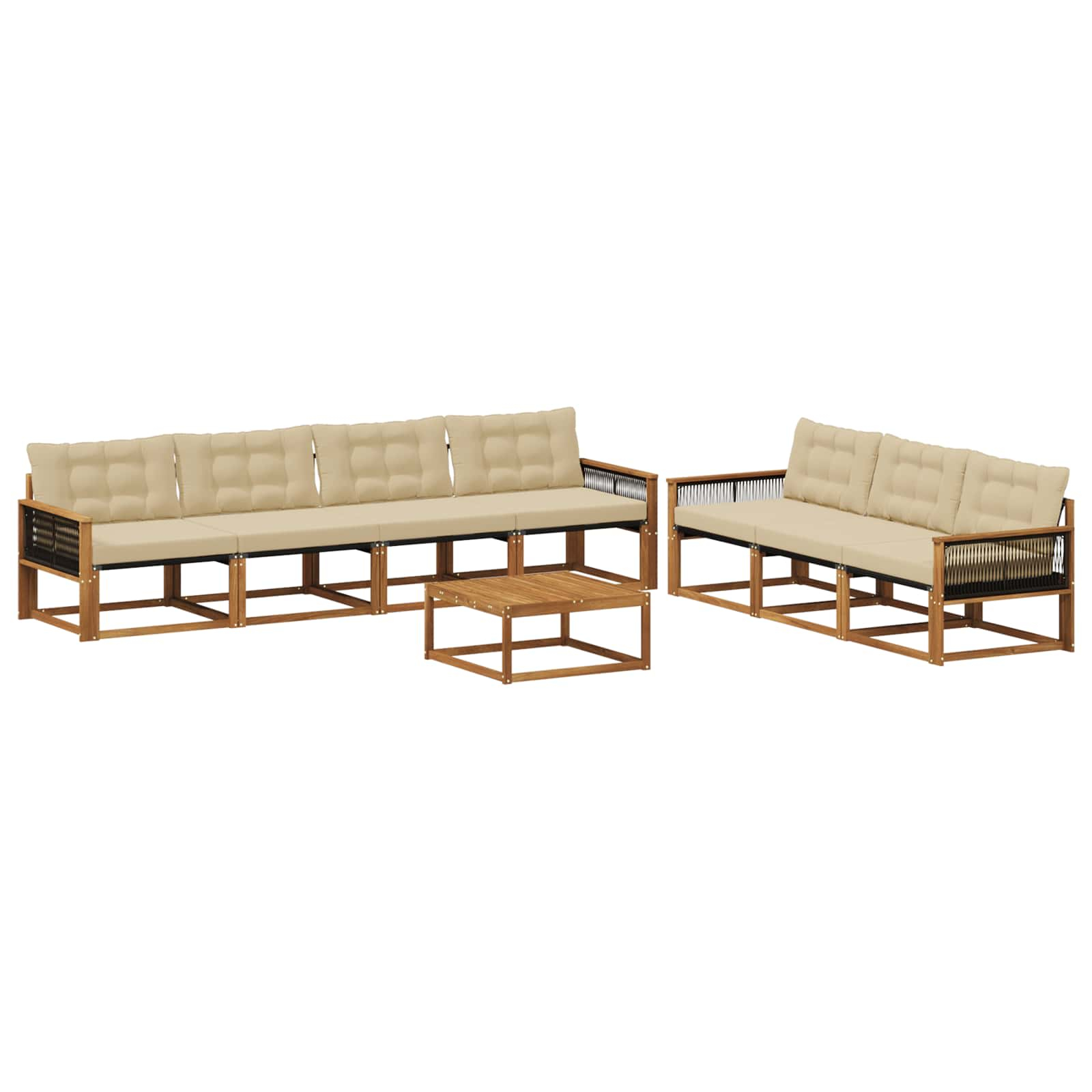 Ensemble de canapés d'extérieur 8 pcs naturel et beige