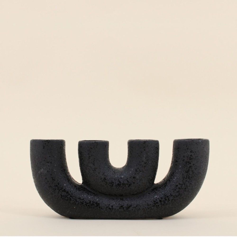 Vase en porcelaine noire, h24cm