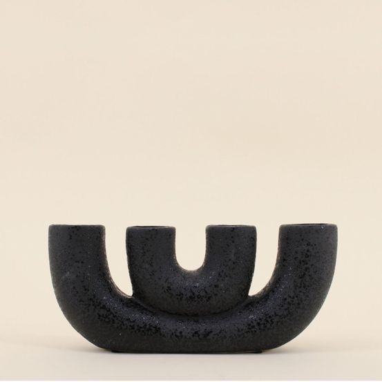 Vase en porcelaine noire, h24cm