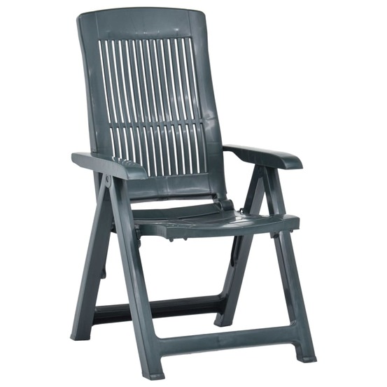 Chaises inclinables de jardin lot de 2 plastique vert