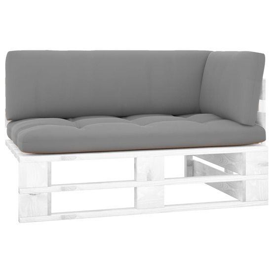 Canapé d'angle palette de jardin bois de pin imprégné de blanc