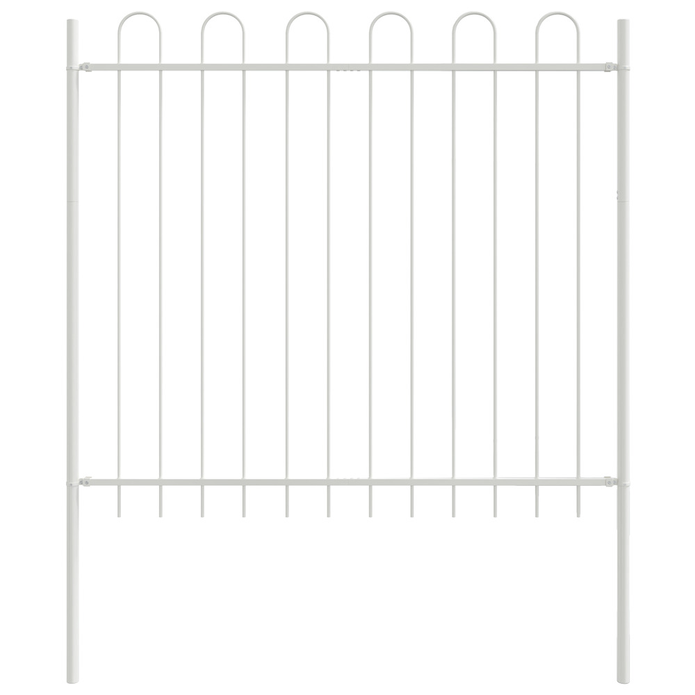 Clôture de jardin avec arc blanc 1,7x1,5 m acier