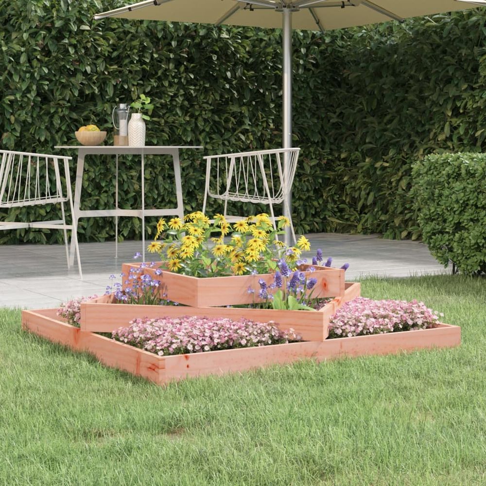 Grand carré potager 3 niveaux bois de douglas durable 112x112cm