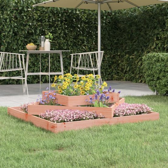 Grand carré potager 3 niveaux bois de douglas durable 112x112cm