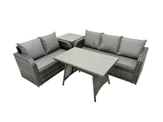 Dossier haut ensemble de meubles de jardin en rotin table à manger set canapé d'amour canapé 3 places table d'appoint