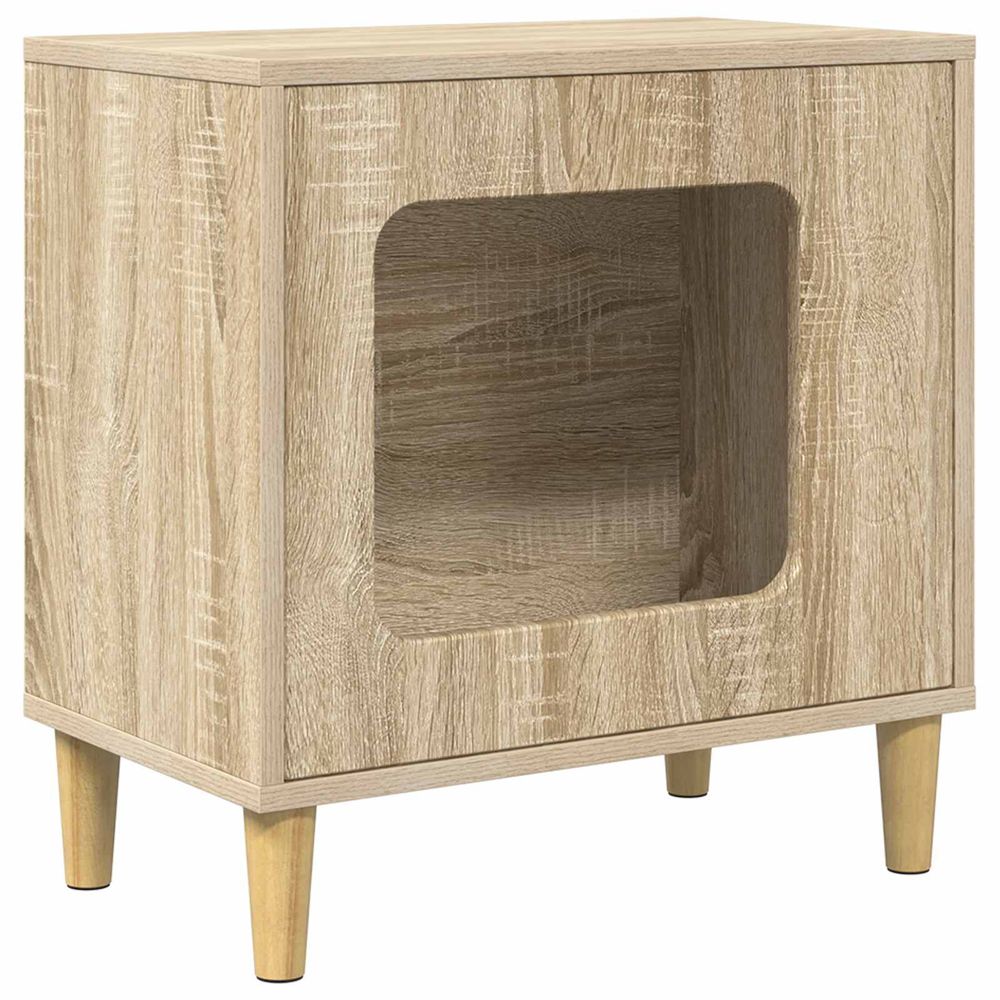 Maison pour chat chêne sonoma 51 x 30 x 52 cm bois d'ingénierie