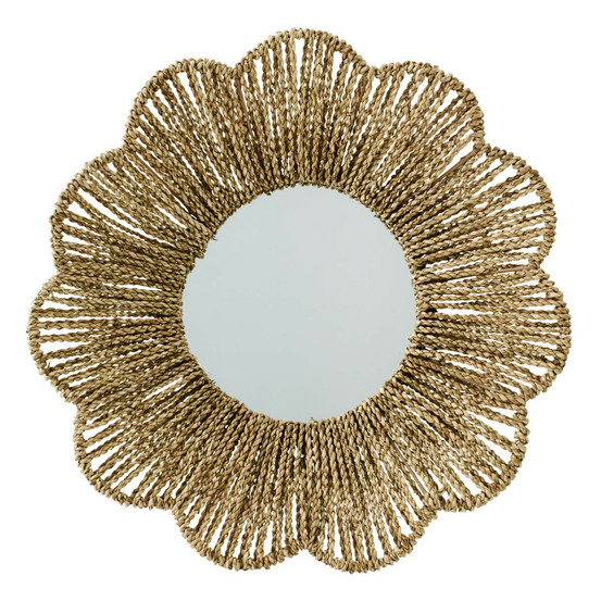 Miroir mural en jonc