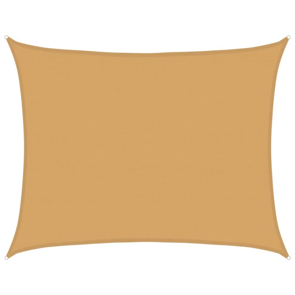 Voile d'ombrage 160 g/m² rectangulaire sable 6x7 m pehd