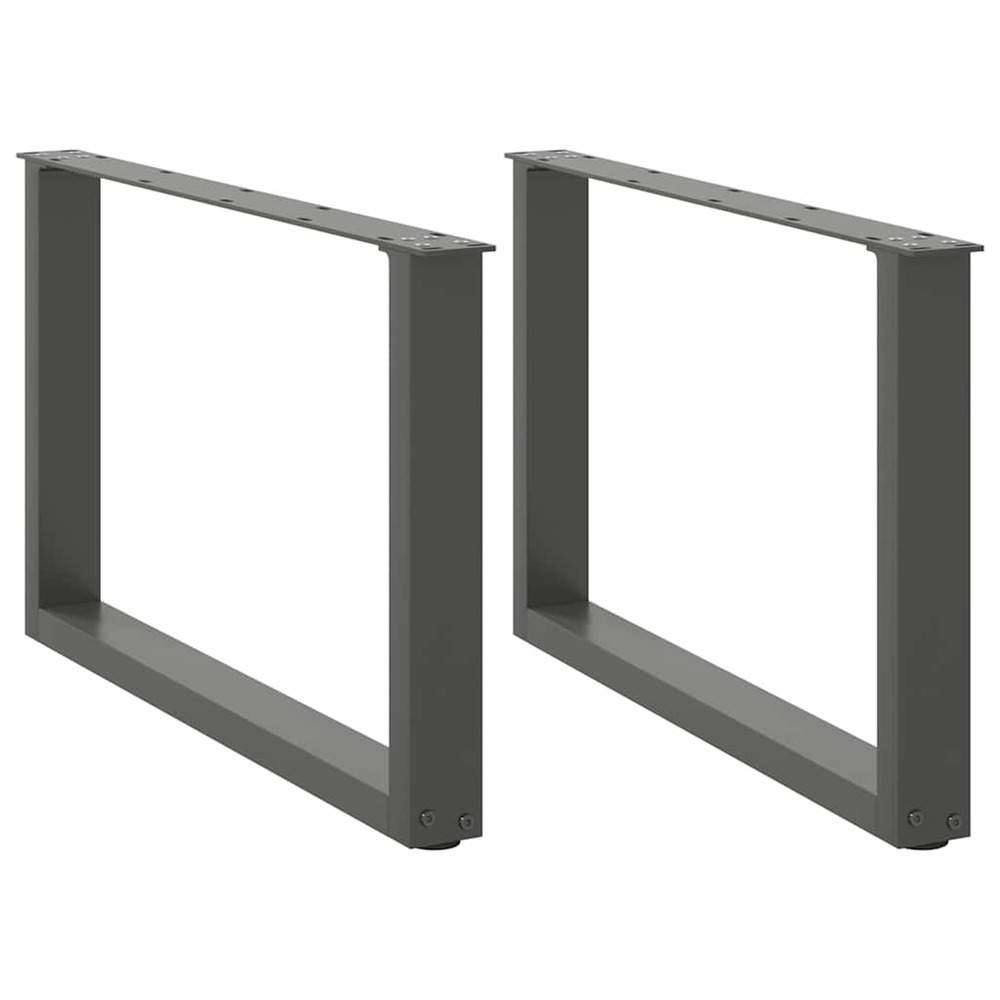 Pieds de table basse en u 2 pièces anthracite 70 x (42-43) cm acier