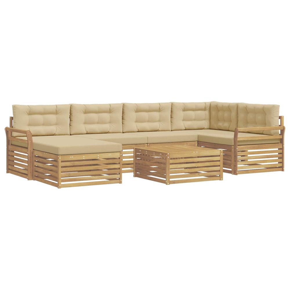 Ensemble de canapés d'extérieur 7 pc blanc et beige