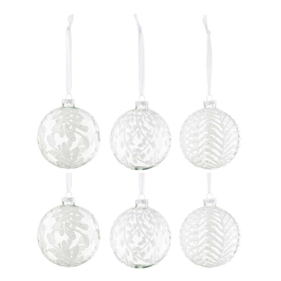 Lot de 6 boules de noël paillettes