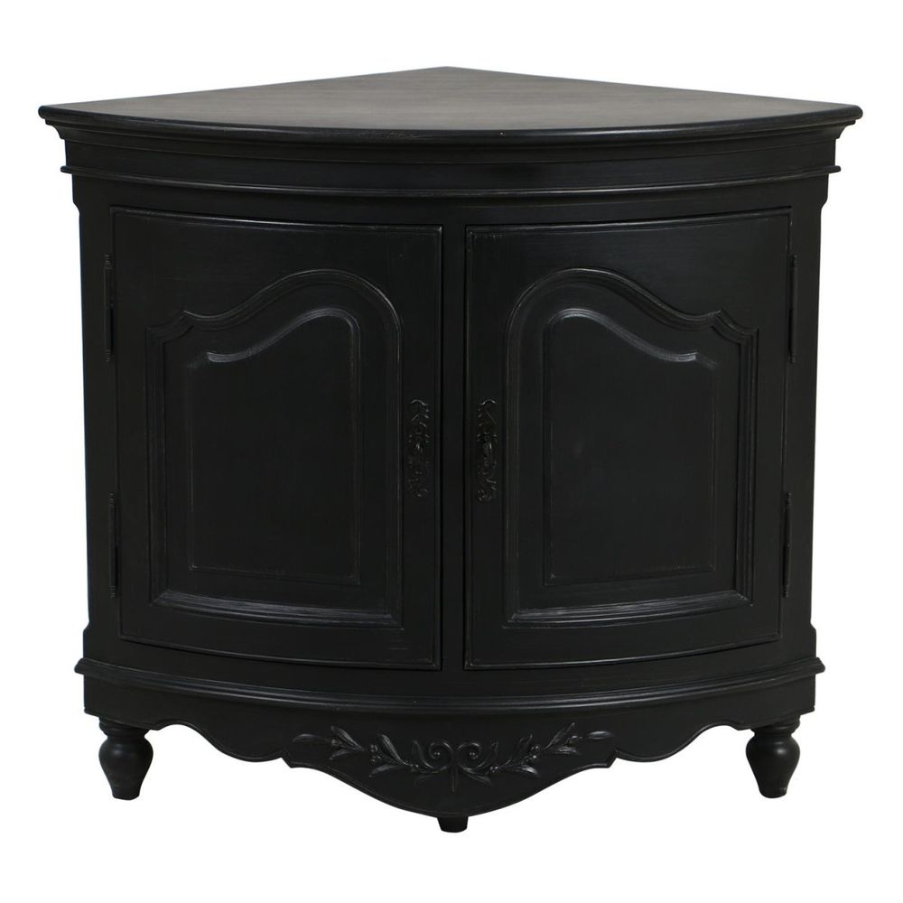 Encoignure basse bois noir - romance interior's
