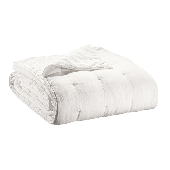 Jeté stonewashed zeff blanc 240 x 260 cm