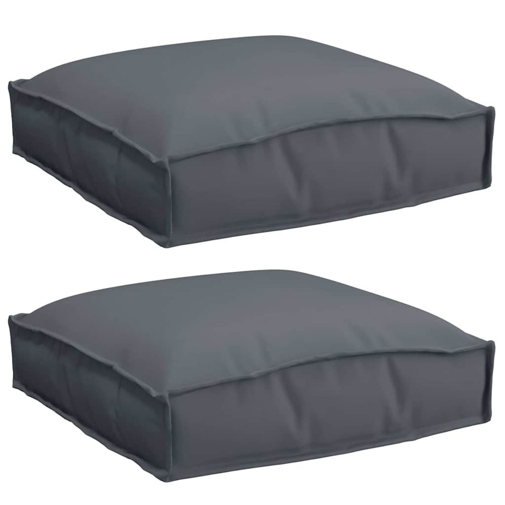 Coussin 2 pc tissu oxford anthracite 40 x 40 x 8 cm