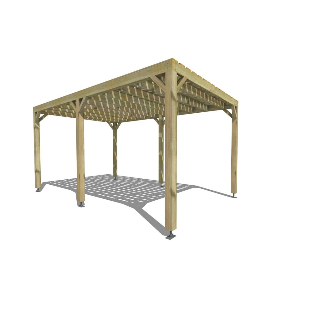 Pergola bois • 3m x 5m • indépendante • sens largeur • platelage bois • livraison comprise
