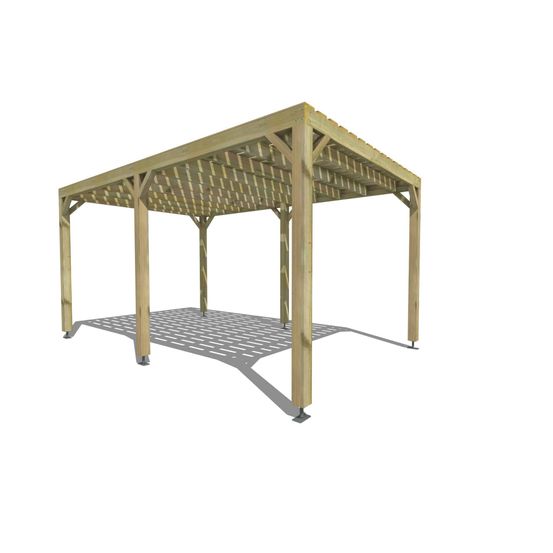 Pergola bois • 3m x 5m • indépendante • sens largeur • platelage bois • livraison comprise