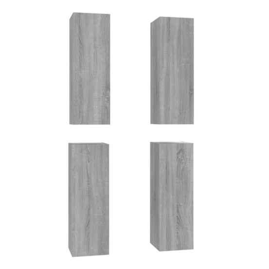 Meubles tv 4 pcs sonoma gris 30,5x30x90 cm bois d'ingénierie