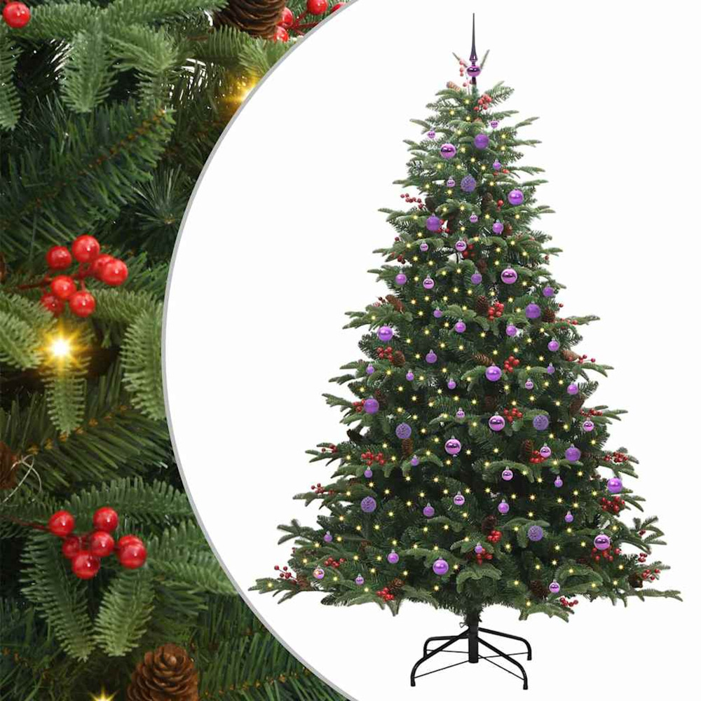 Sapin de noël artificiel vert 240 cm pvc, métal et plastique