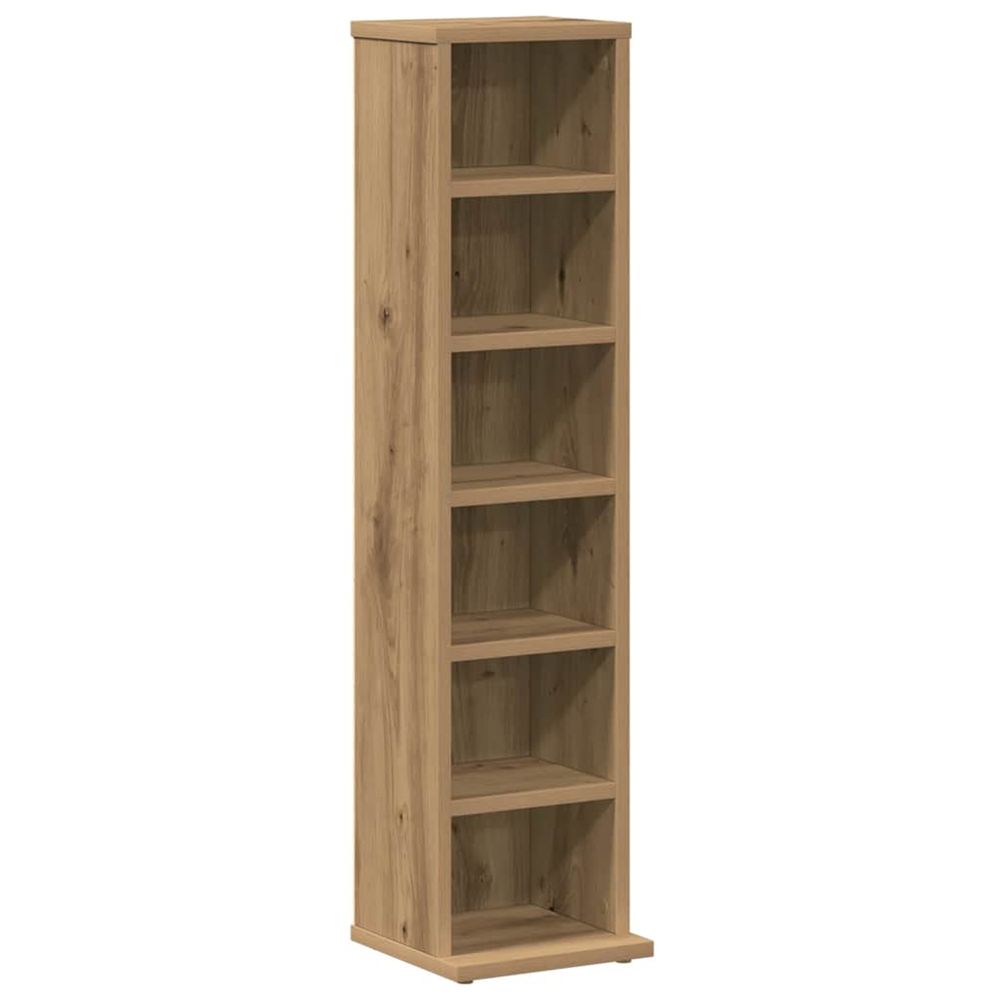 Armoire à cd chêne artisanal 21x20x88 cm bois d'ingénierie