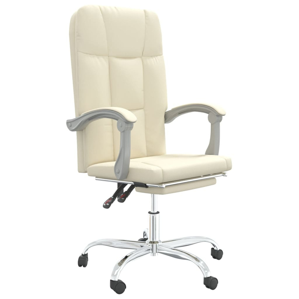Fauteuil inclinable de bureau crème similicuir