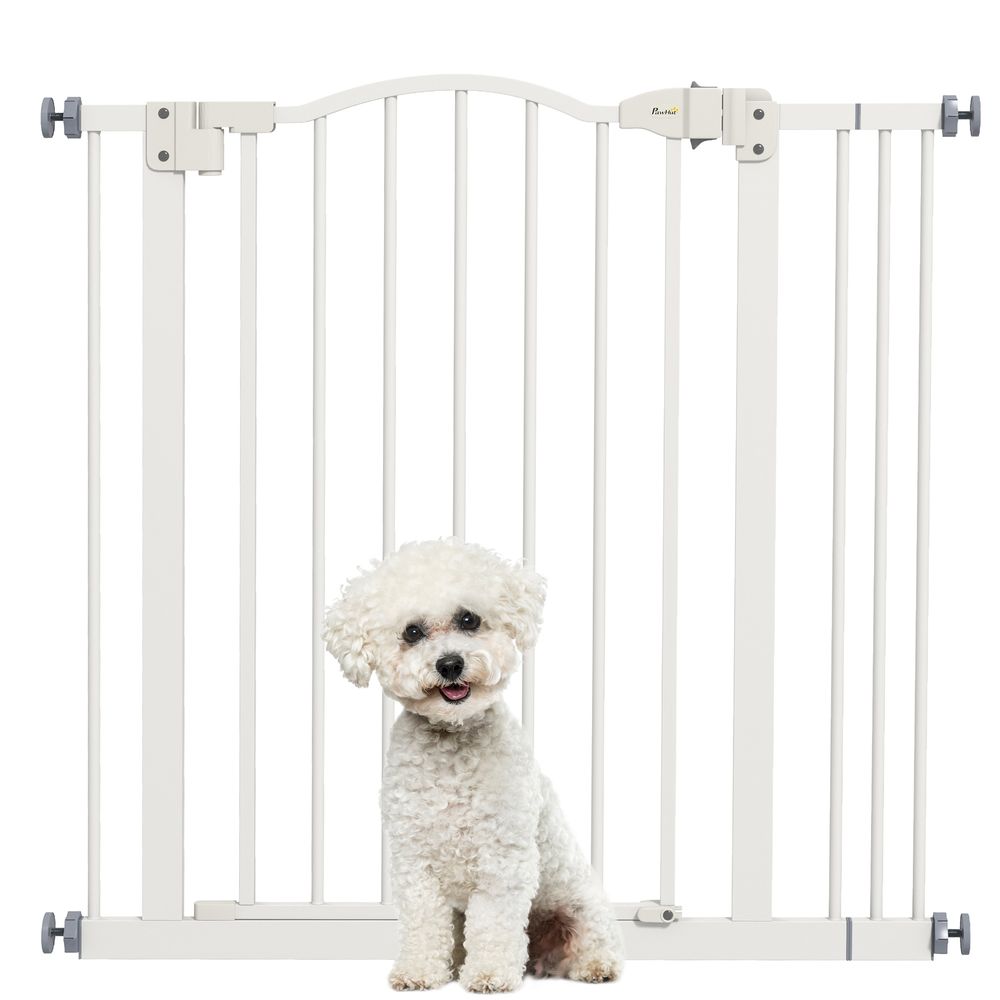 Barrière de sécurité chien métal intérieur largeur réglable 74-87cm blanc - comfortxl pet living