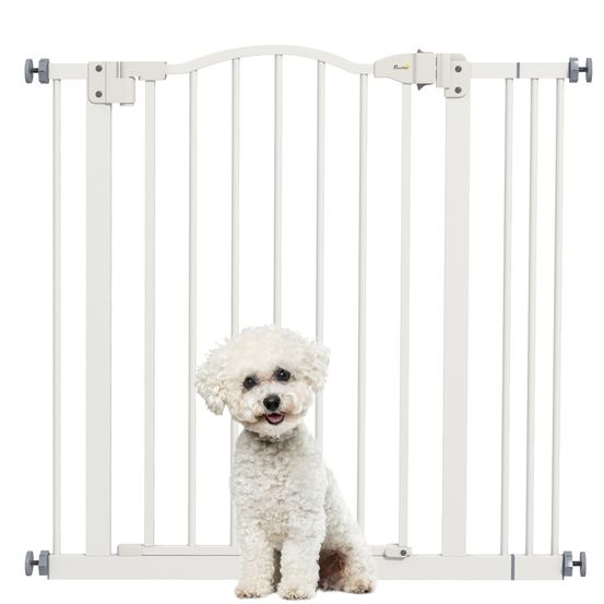 Barrière de sécurité chien métal intérieur largeur réglable 74-87cm blanc - comfortxl pet living