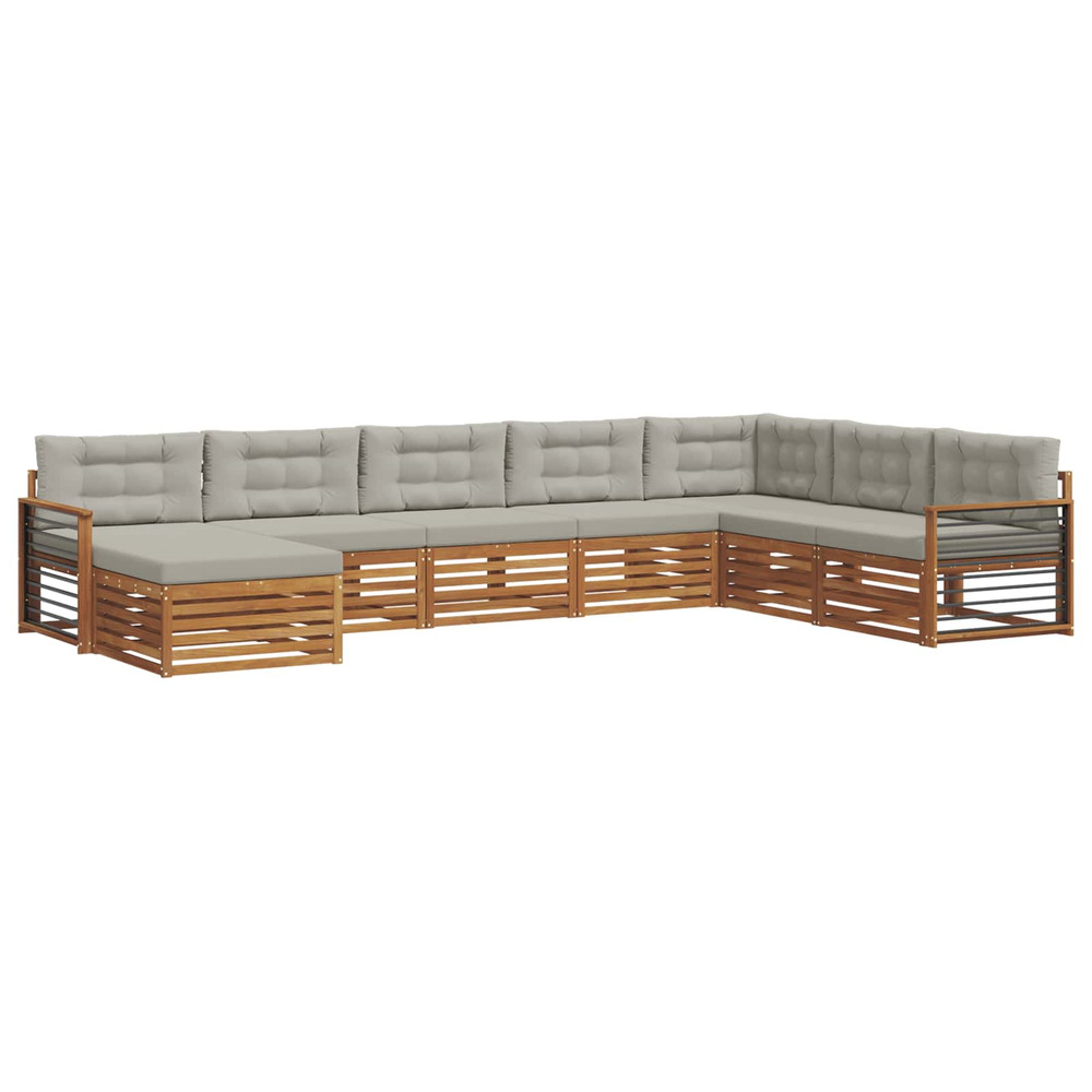 Ensemble de canapés d'extérieur 8 pcs gris naturel et clair