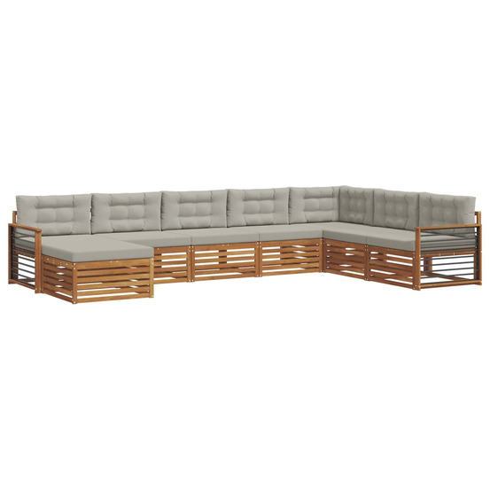 Ensemble de canapés d'extérieur 8 pcs gris naturel et clair