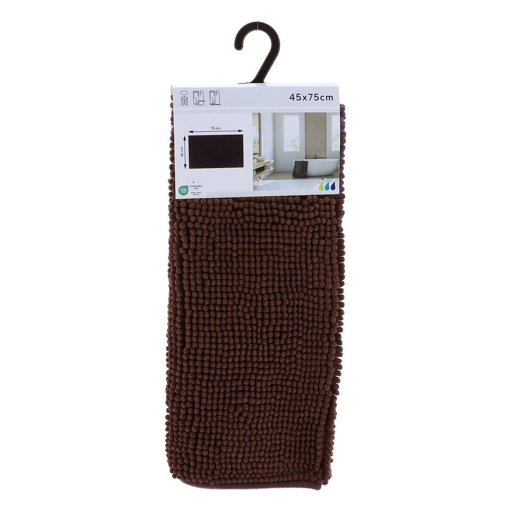 Tapis microfibre boules uni 45x75cm - marron